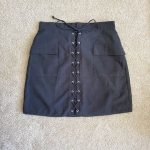 Honey Punch lace up detailed mini skirt